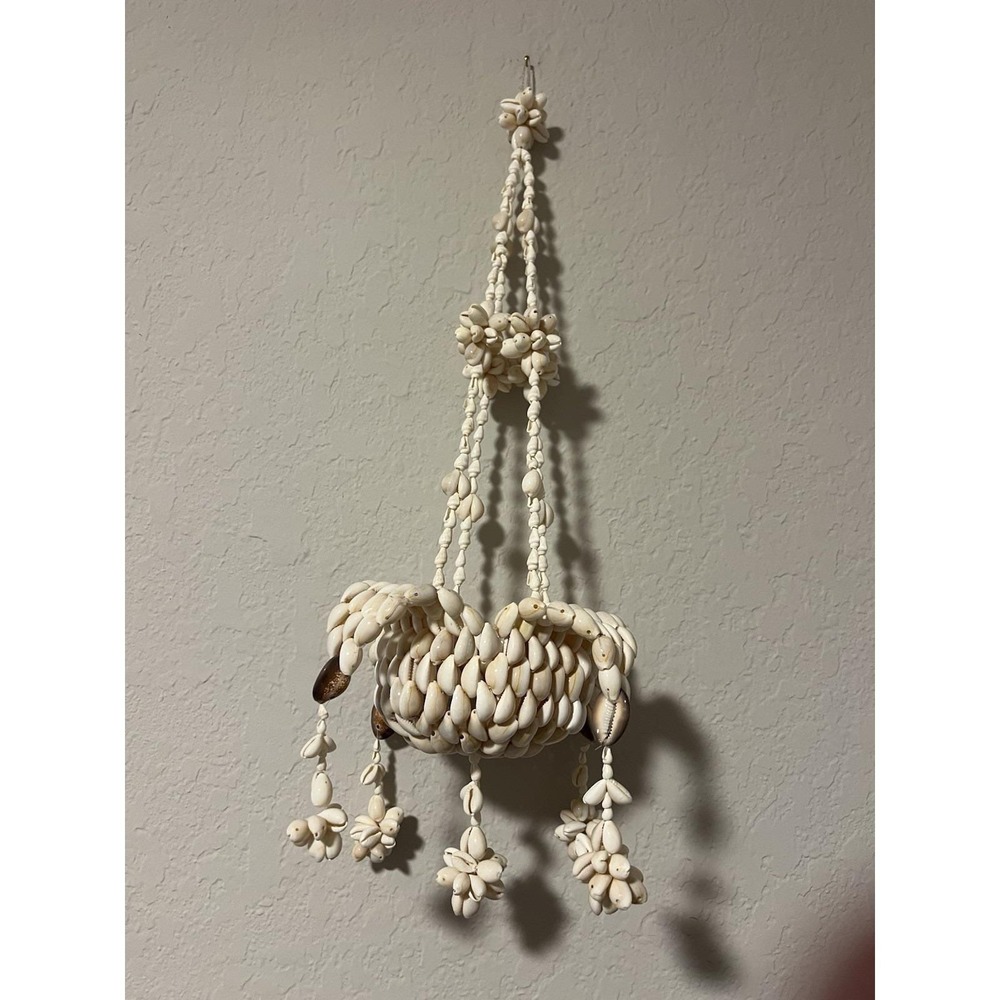 Handmade Sea Shell Hanging Basket Or Plant Holder